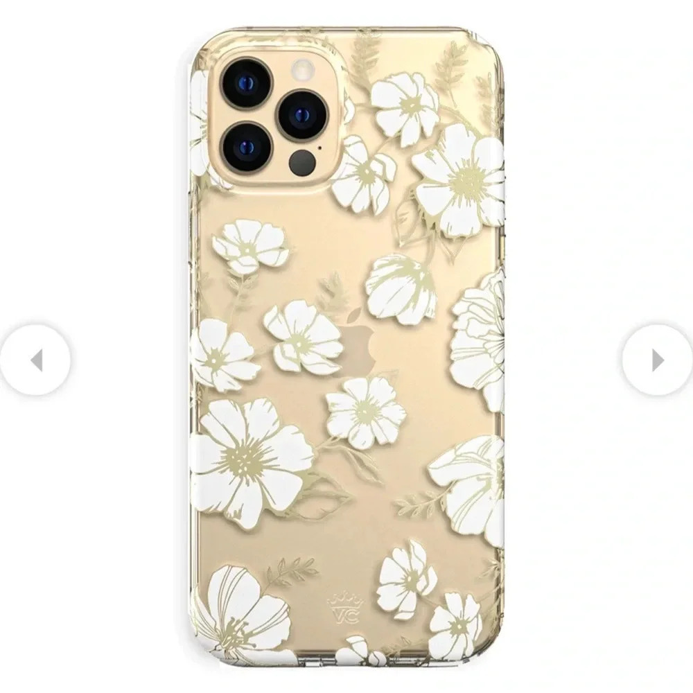 Velvet Caviar iPhone 13 case White and Gold Floral